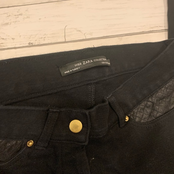Zara black jeggings leggings with zipper medium - Picture 4 of 9